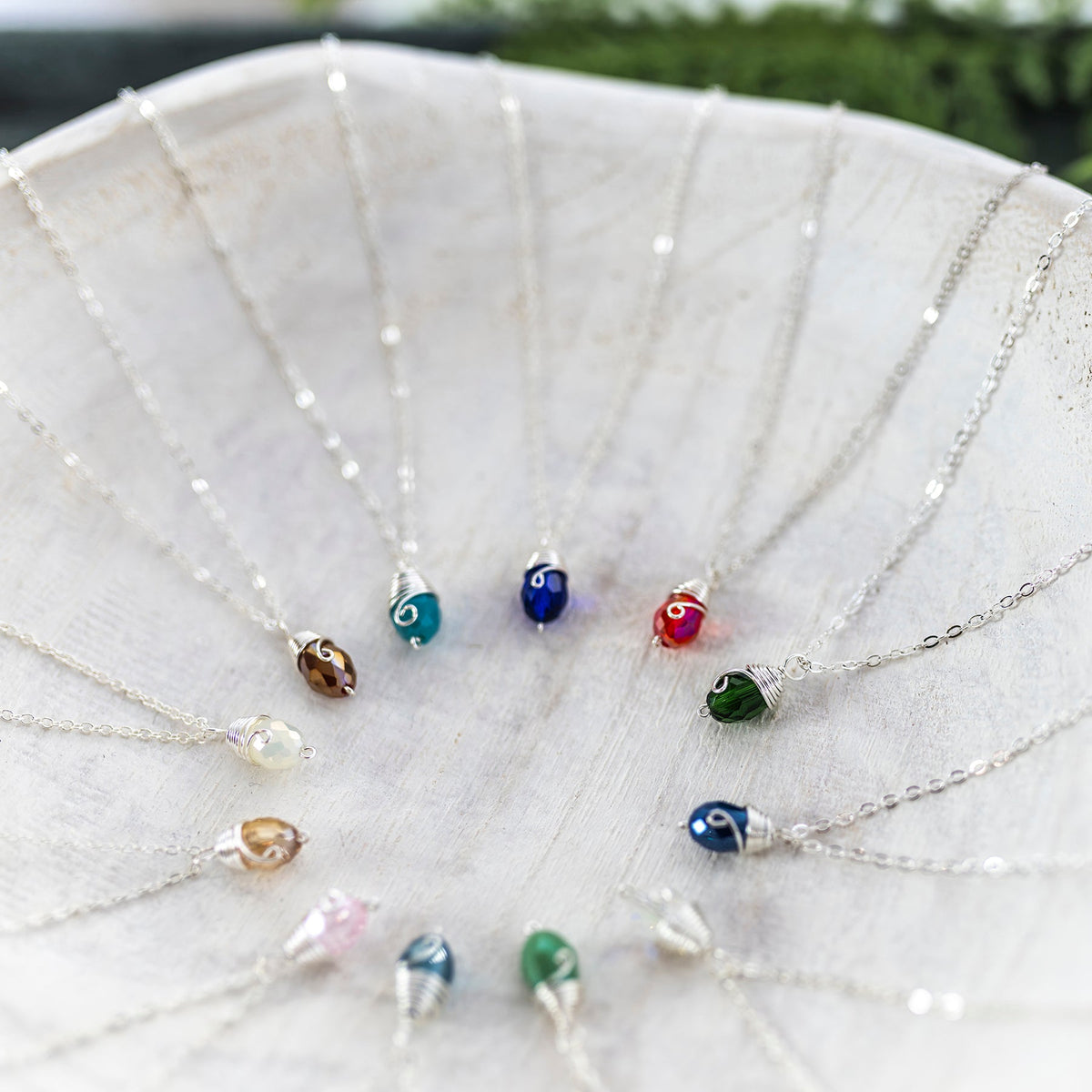 Silver Birthstone necklace