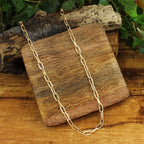 Simple Gold Paperclip Link Chain Necklace | Layering Outfit Fashion Jewelry by The Bullish Store