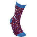 Single and Ready To Mingle Socks | Wine and Confetti Illustration | Gift for Her by The Bullish Store