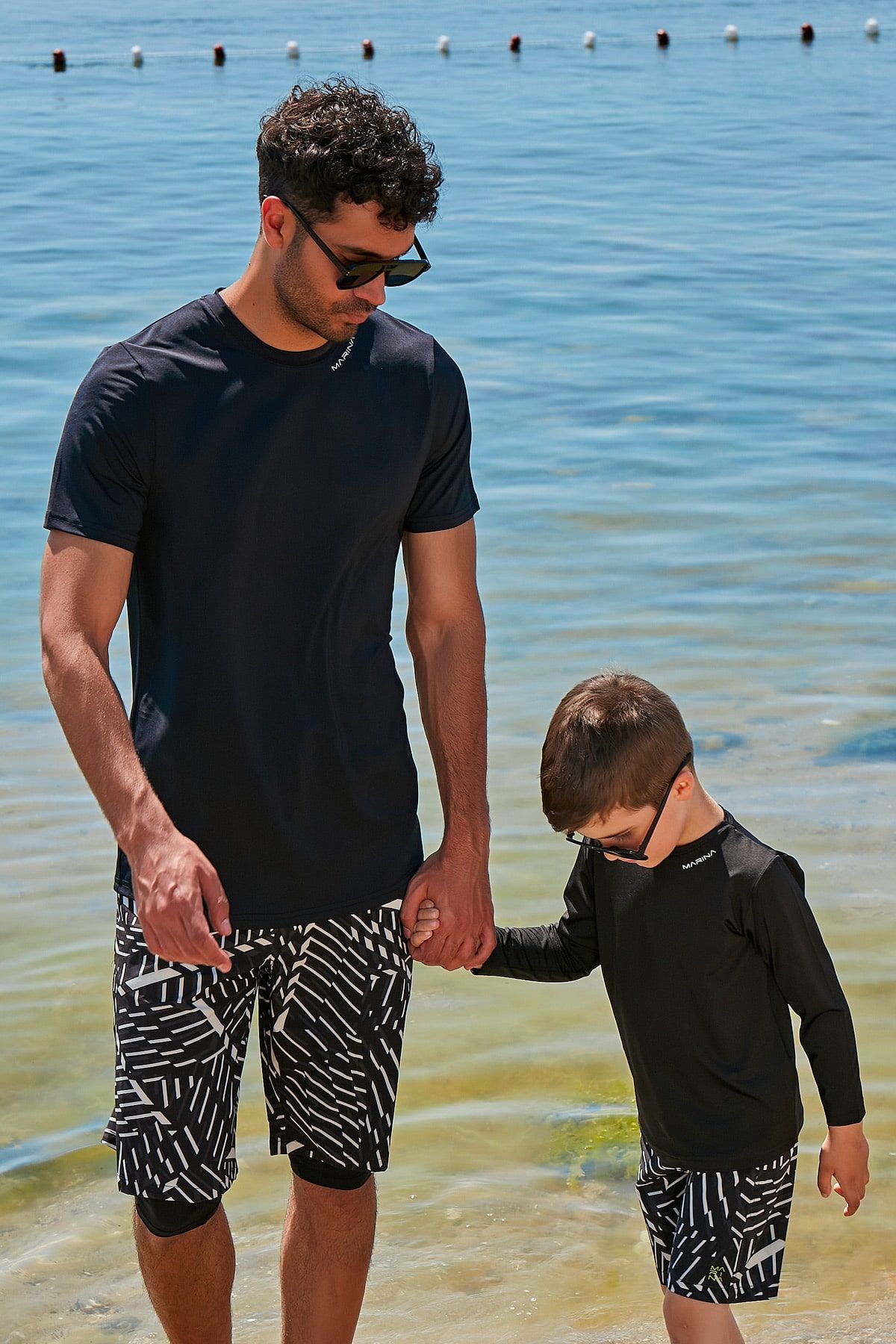 Lycra Black Men's Swim Shirts T2341