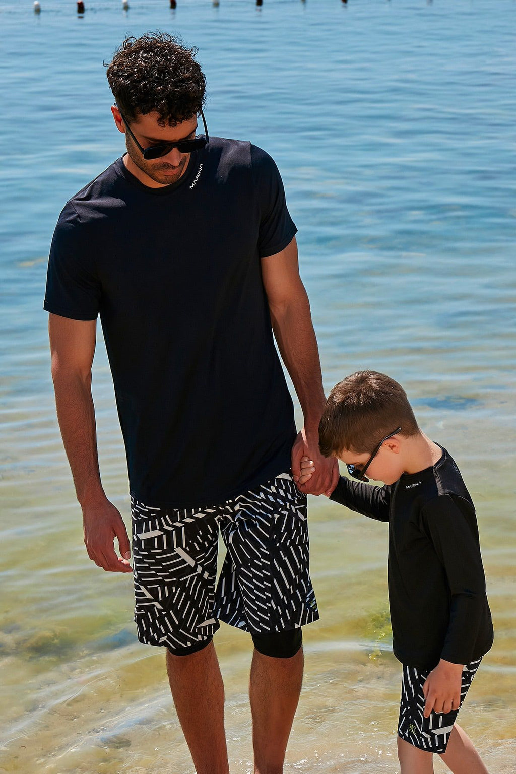 Lycra Black Men's Swim Shirts T2341