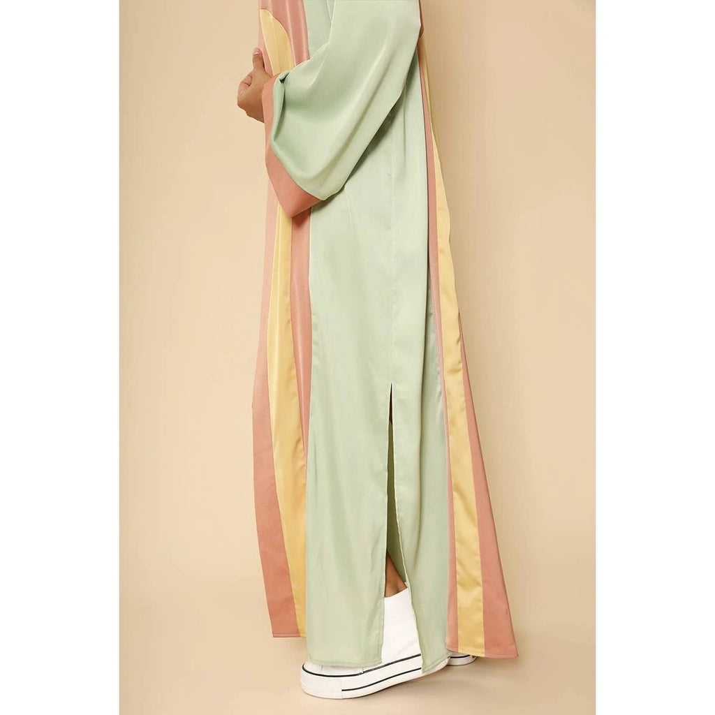 [Size L Remaining] Retro Arch Kimono Big Long Textured Satin Duster [Size L Remaining] by The Bullish Store