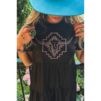 [Size M Remaining] Leather Look Western Style "Cisco" Dress by The Bullish Store
