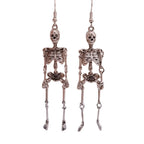 Skeleton Dangle Earrings in Silver | Anatomical Spooky Skeleton Long Halloween Earrings by The Bullish Store
