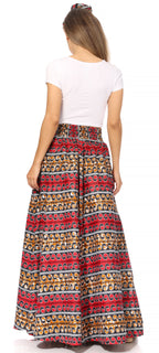 Sakkas Asma's Second Convertible Traditional Wax Print Maxi Skirt with Adjustable Straps - Buy One, Get One 50% Off