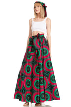 Sakkas Asma's Second Convertible Traditional Wax Print Maxi Skirt with Adjustable Straps - Buy One, Get One 50% Off