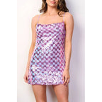 Sleeveless Sequins Mini Party Dress in Blue or Lilac [Sizes SM-L] by The Bullish Store