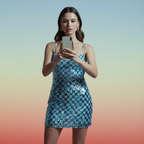 Sleeveless Sequins Mini Party Dress in Blue or Lilac [Sizes SM-L] by The Bullish Store