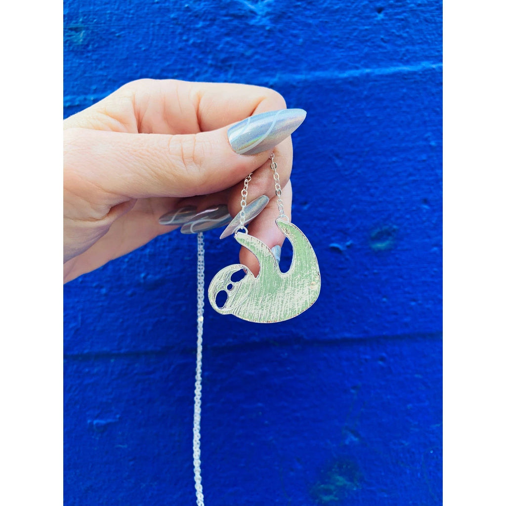 Slothy McSloth Necklace in Silver by The Bullish Store