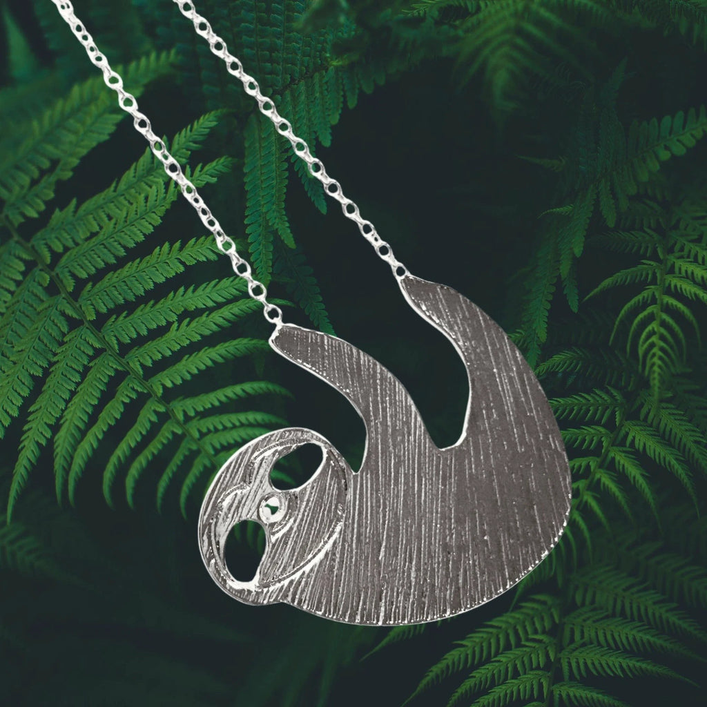 Slothy McSloth Necklace in Silver by The Bullish Store