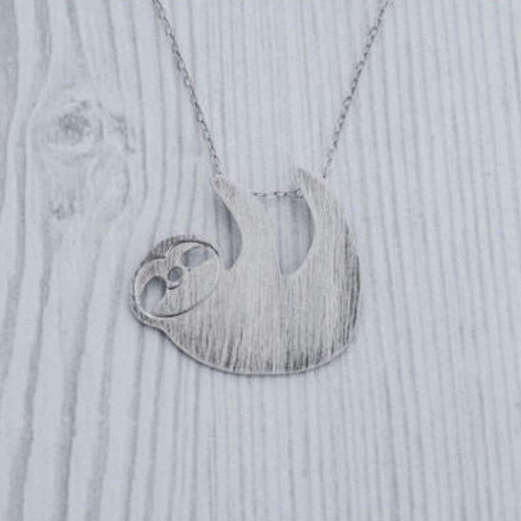 Slothy McSloth Necklace in Silver