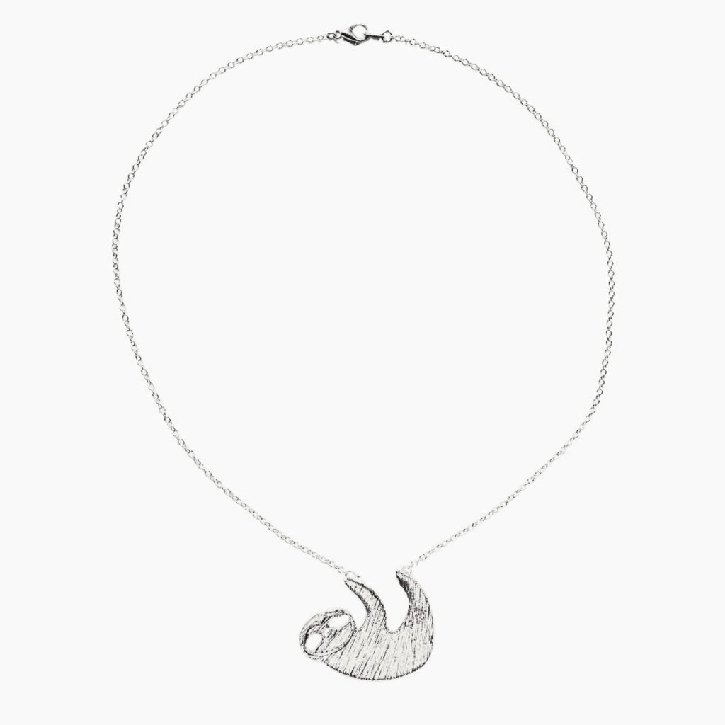 Slothy McSloth Necklace in Silver by The Bullish Store