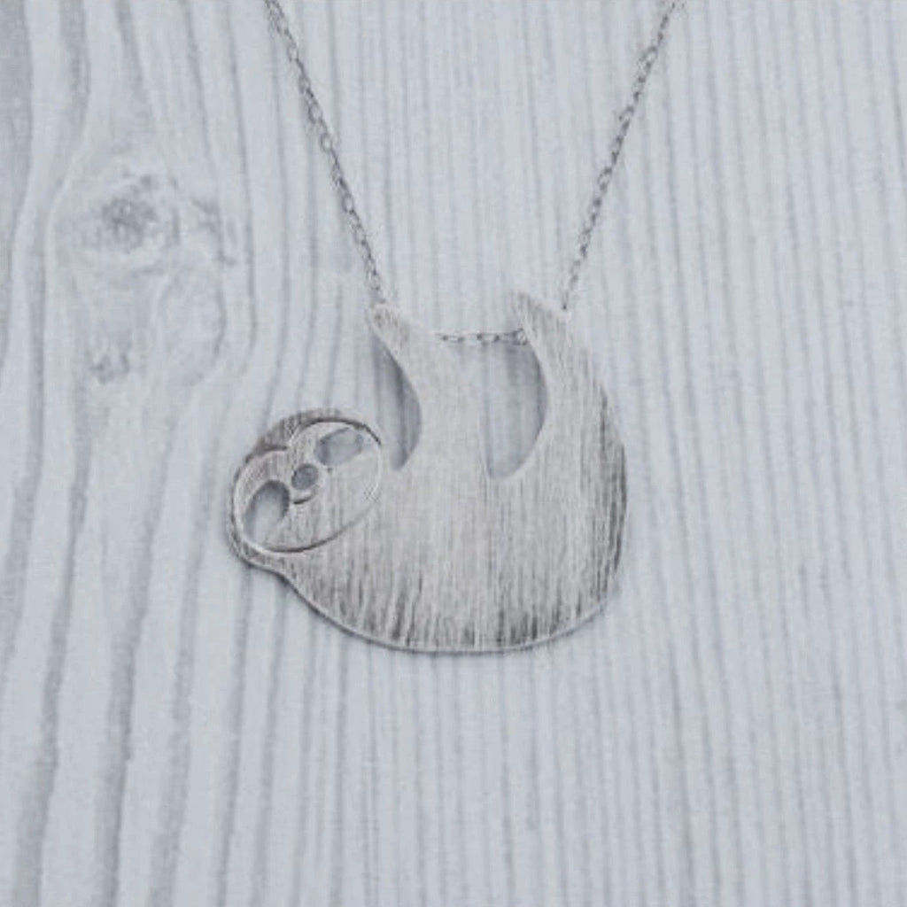 Slothy McSloth Necklace in Silver by The Bullish Store