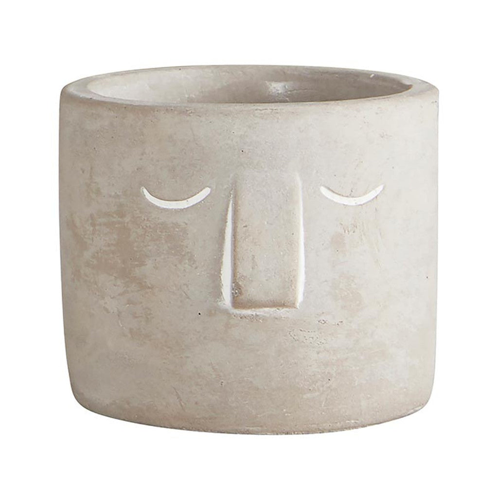 Small Face Pot | Decorative Cement Planter | 3" x 2.5"