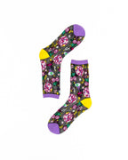 '80s Disco Black Sheer Crew Sock by Sock Candy