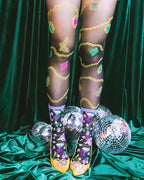 '80s Disco Black Sheer Crew Sock by Sock Candy