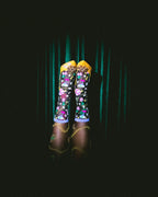 '80s Disco Black Sheer Crew Sock by Sock Candy