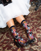 Bride of Frankenstein Shimmer Sheer Crew Sock by Sock Candy