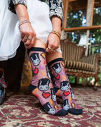 Bride of Frankenstein Shimmer Sheer Crew Sock by Sock Candy