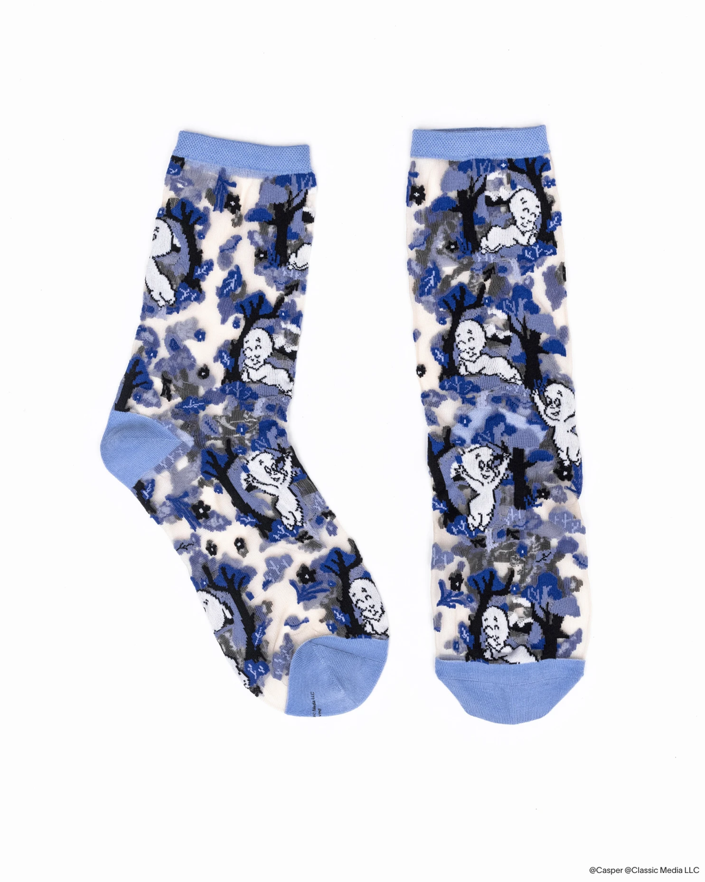 Casper and Trees Sheer Crew Sock by Sock Candy