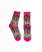 Cocktail Hour Black Sheer Crew Sock by Sock Candy