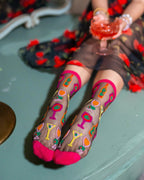 Cocktail Hour Black Sheer Crew Sock by Sock Candy