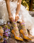 Heart Floral Sheer Crew Sock by Sock Candy