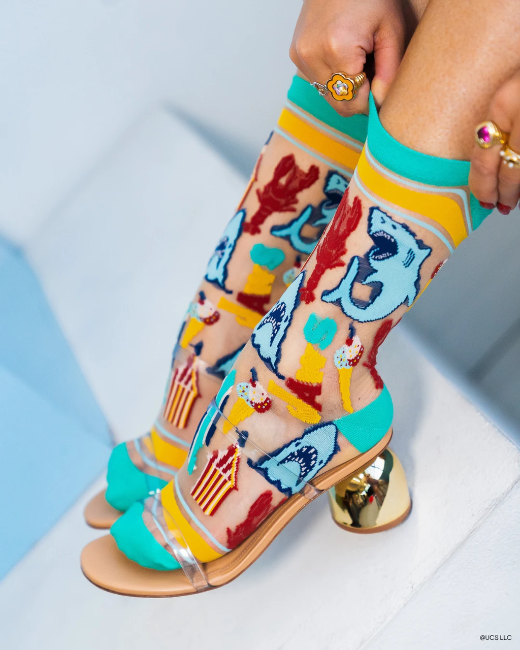 JAWS 50th Anniversary Sheer Crew Sock by Sock Candy