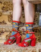 La Dolce Vita Black Sheer Crew Sock by Sock Candy
