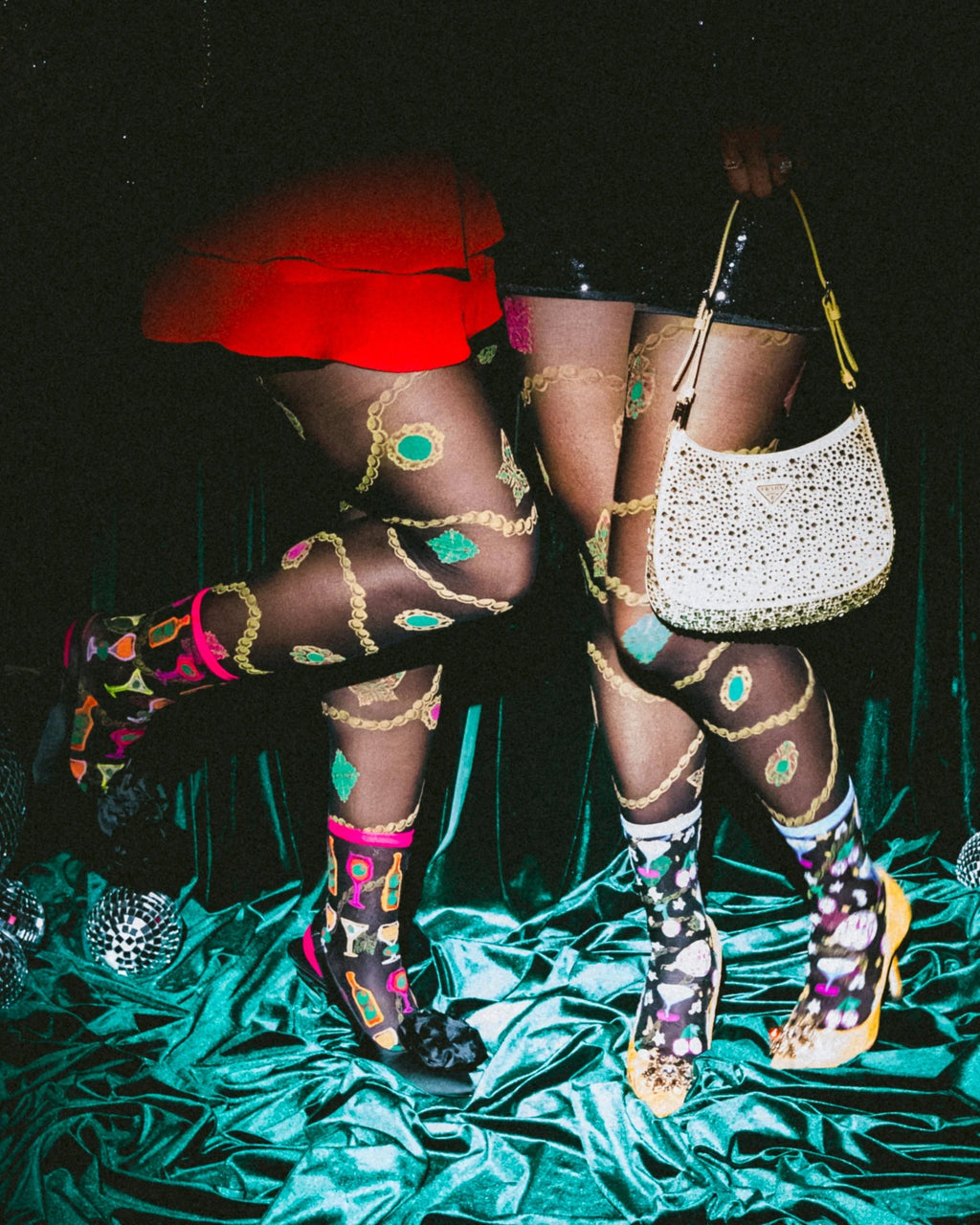 Pearls & Jewels Black Sheer Tights by Sock Candy