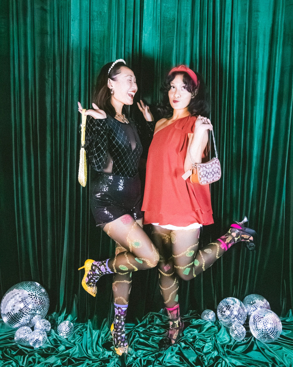 Pearls & Jewels Black Sheer Tights by Sock Candy