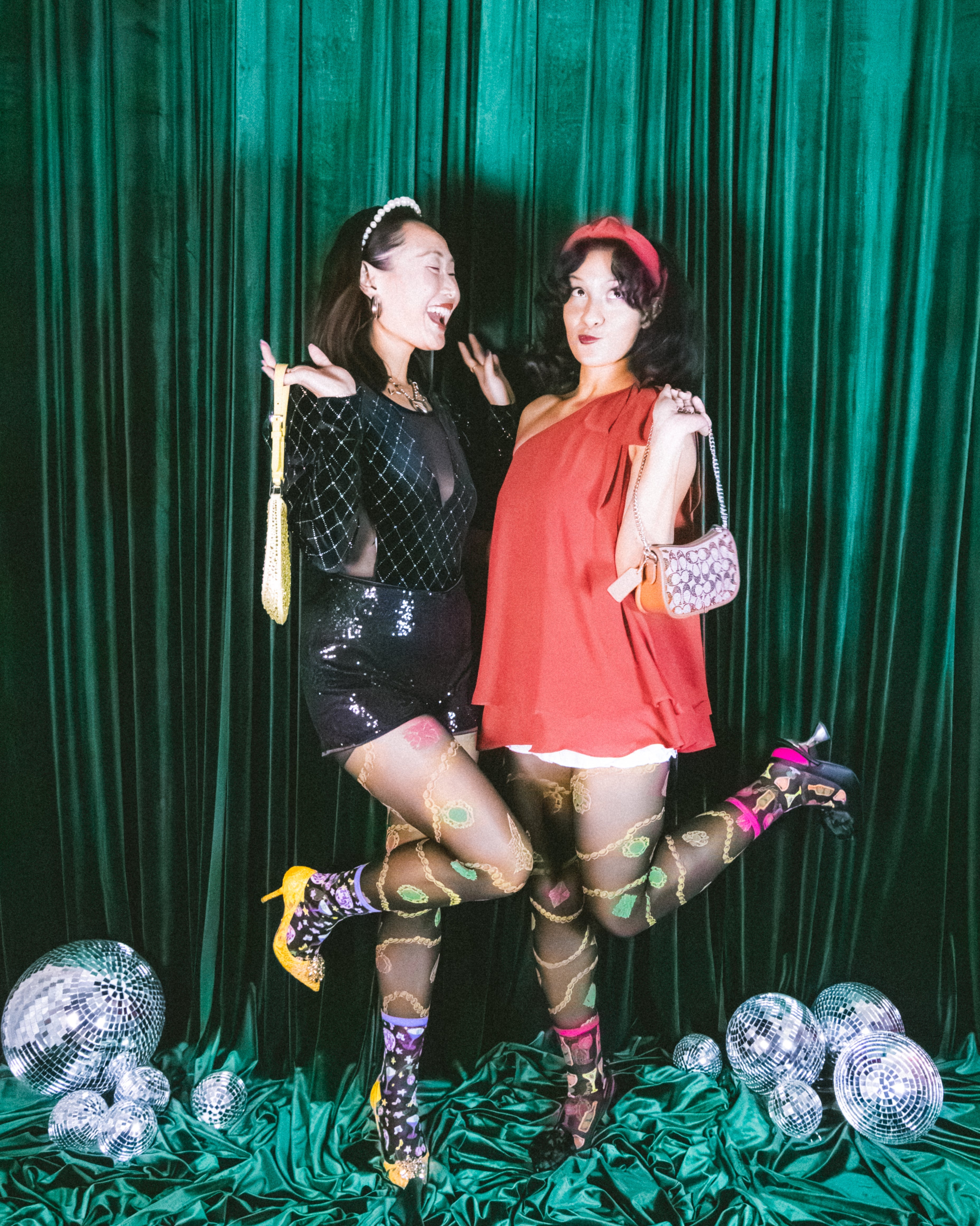 Pearls & Jewels Black Sheer Tights