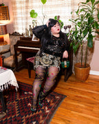 Pearls & Jewels Black Sheer Tights by Sock Candy