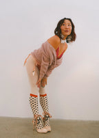 Polka Dot Bow Knee High Sheer Sock by Sock Candy