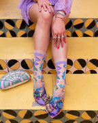 Whimsical Mermaid Ruffle Sheer Crew Sock by Sock Candy