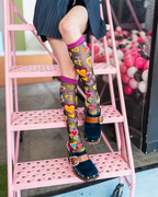 Y2K Hearts Black Sheer Knee High Sock by Sock Candy