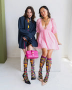 Y2K Hearts Black Sheer Knee High Sock by Sock Candy