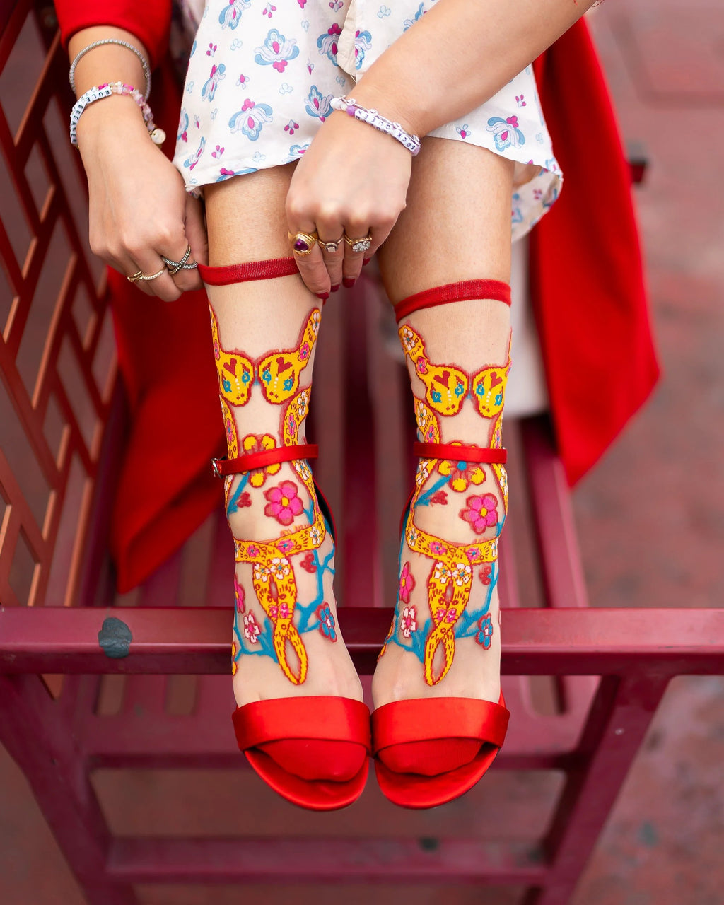 Year of the Snake Sheer Crew Sock by Sock Candy
