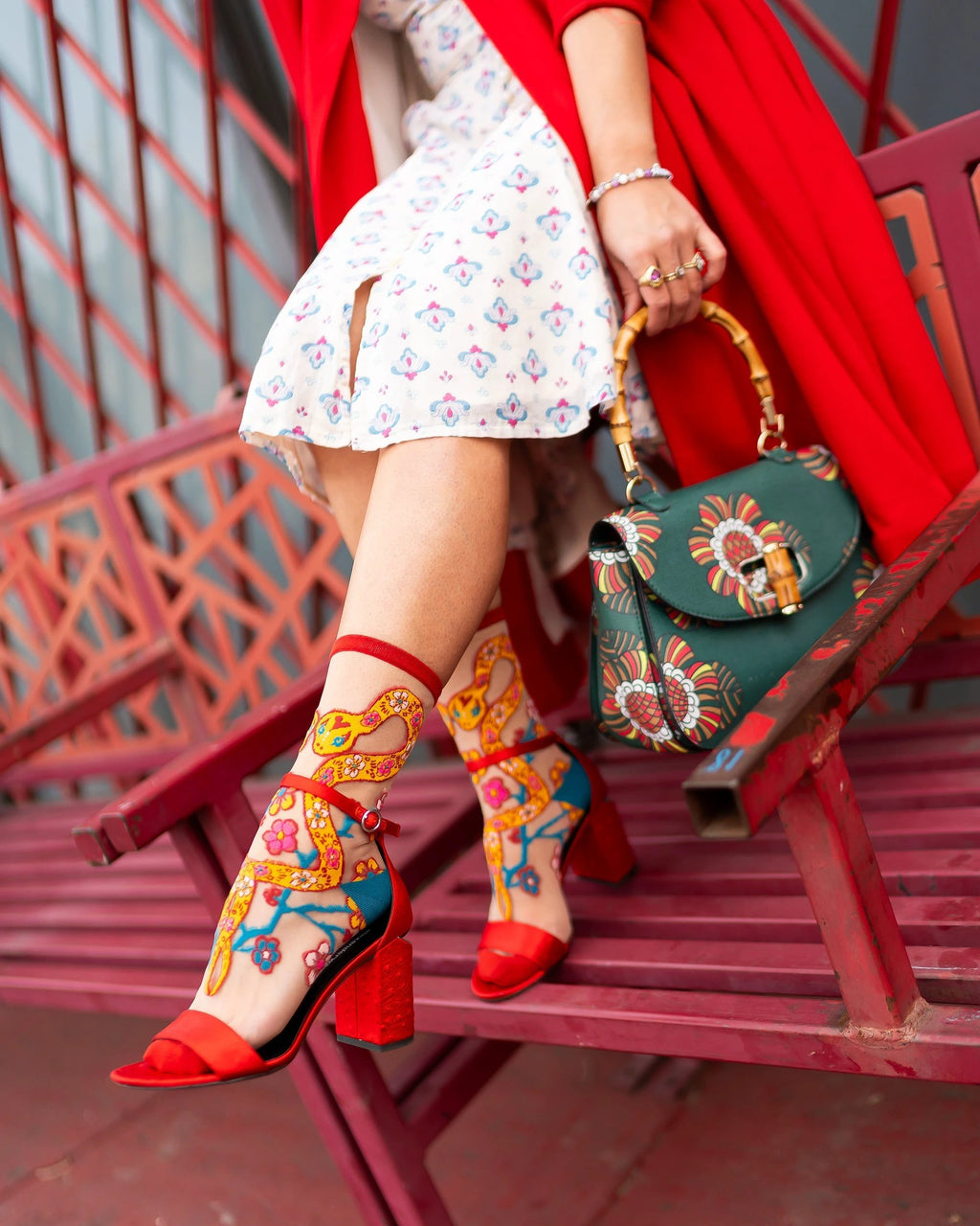 Year of the Snake Sheer Crew Sock by Sock Candy