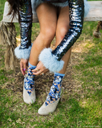 Casper and Trees Sheer Crew Sock by Sock Candy