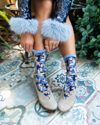 Casper and Trees Sheer Crew Sock by Sock Candy