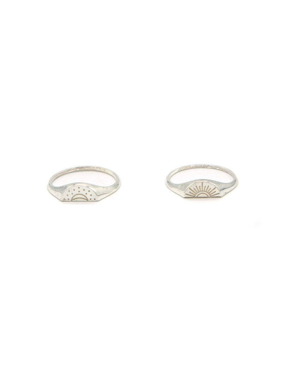 Soleil Moon Sterling Ring Set