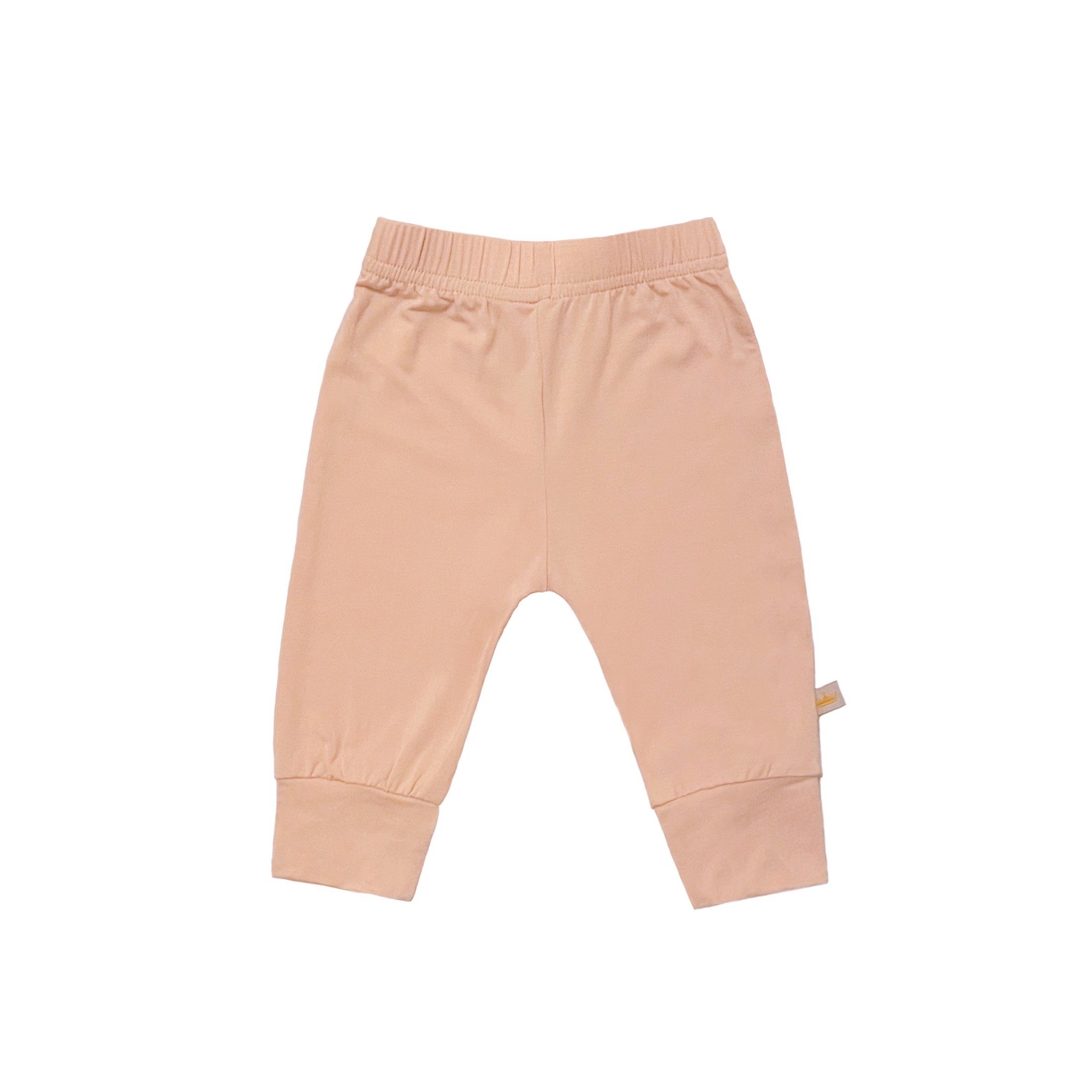 Tan Solid Bamboo Baby Jogger Pants