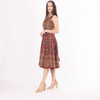 Sorrel Maroon Midi Dress with Embroidered Belt by Raas