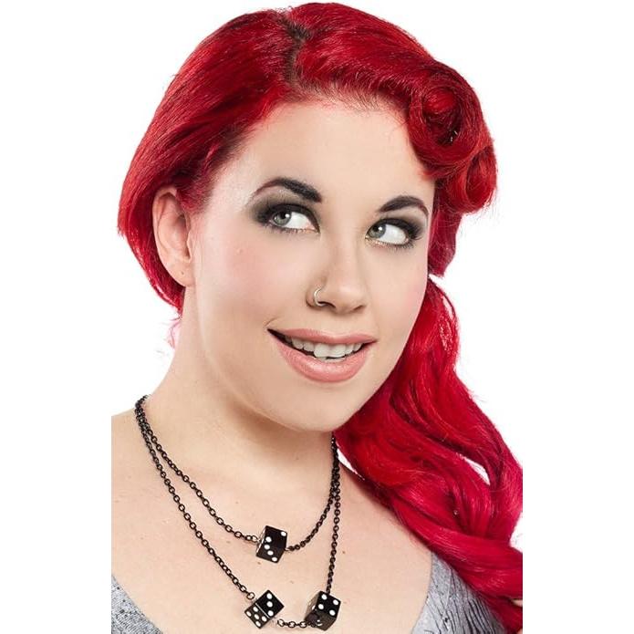 Sourpuss Black & White Dice Double Chain Necklace