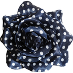 Sourpuss Navy Blue White Polka Dot Rose Hair Clip | Retro Pin-Up Rockabilly Hair Accessory by The Bullish Store