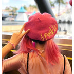 Sparkle Embroidered Beret in Pink by The Bullish Store