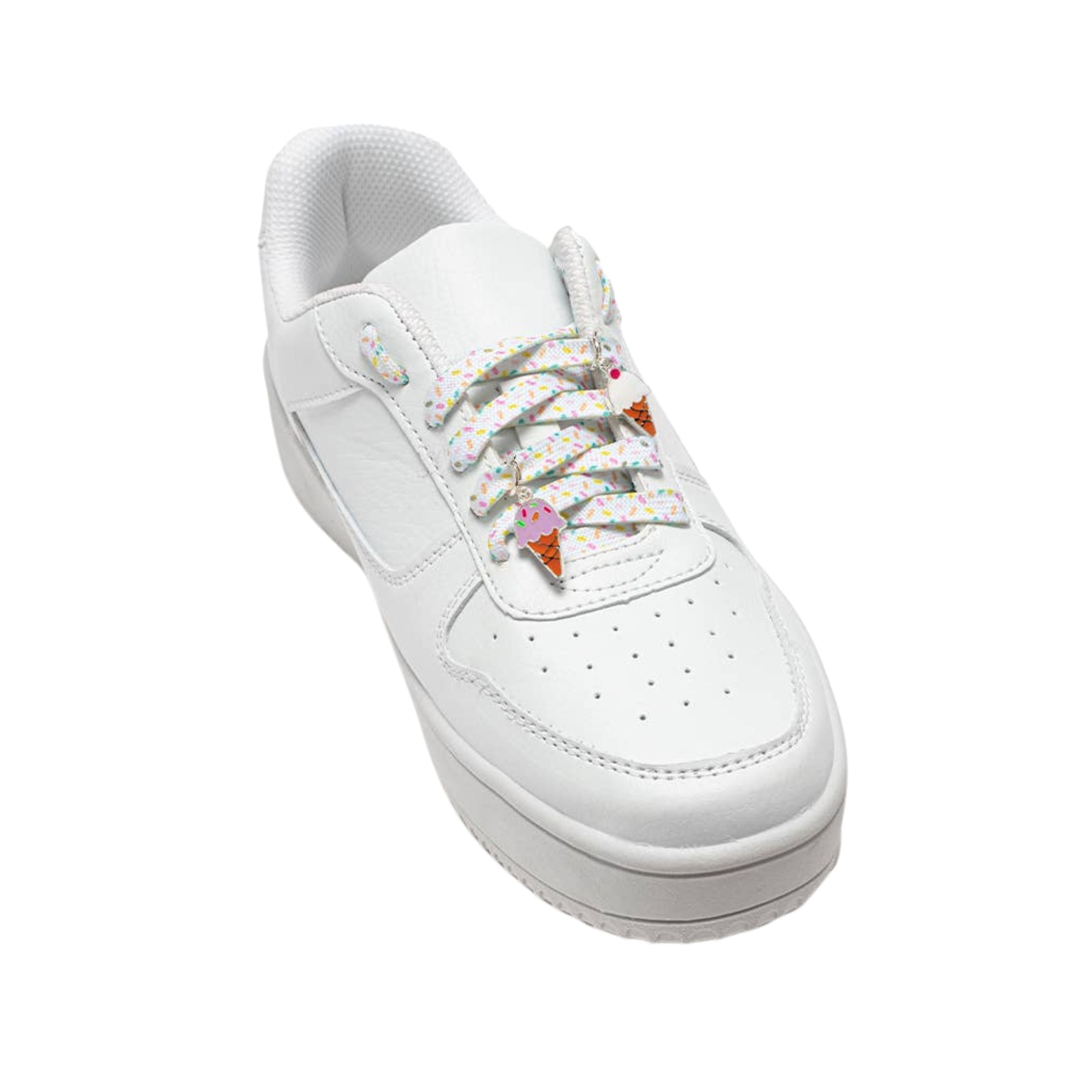 Sprinkle Laces with Ice Cream Charms Shoelaces | Stylish Shoestrings & Charms Set