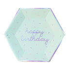 Sprinkles - Pastel Happy Birthday Large Paper Plates (Multi-Color Pack, 18 count) by Harlow & Grey