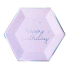 Sprinkles - Pastel Happy Birthday Large Paper Plates (Multi-Color Pack, 18 count) by Harlow & Grey